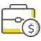 briefcase with coin